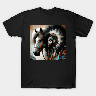 Queen and her horse by Charlotte VanRoss (cvanross ) T-Shirt